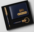 Customized Wallet Pen Keychain Gift Set for Men with Name, Personalized Combo, Stylish Gift for Husband, Boyfriend